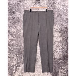 Canali Dress Pants 40 x 32 Mens Wool Slim Straight Trouser Gray
